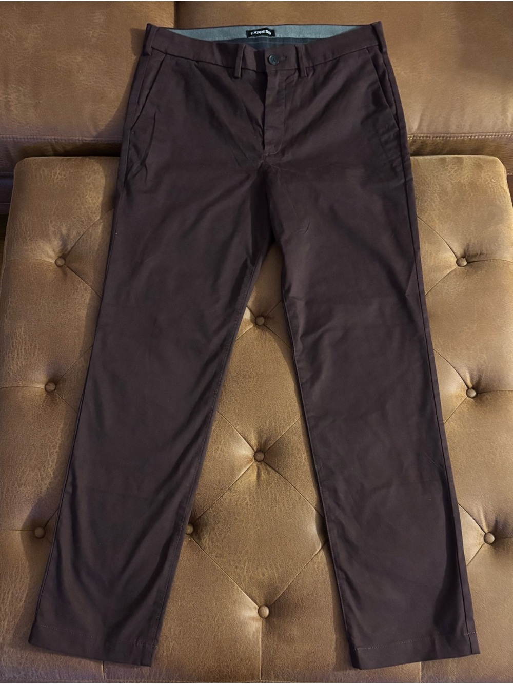 Express Men's Burgandy Chino Pants - 33x32 Slim Straight - Never Worn